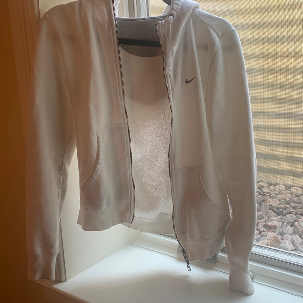 White Nike zip up